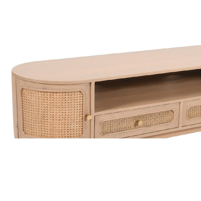 Valencia Cane & Mango Wood 2 Drawers TV Cabinet