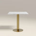 Rafferty 2 Seat Square Cafe Table | White Marble & Brass