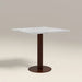 Rafferty 2 Seat Square Cafe Table | White Marble & Walnut
