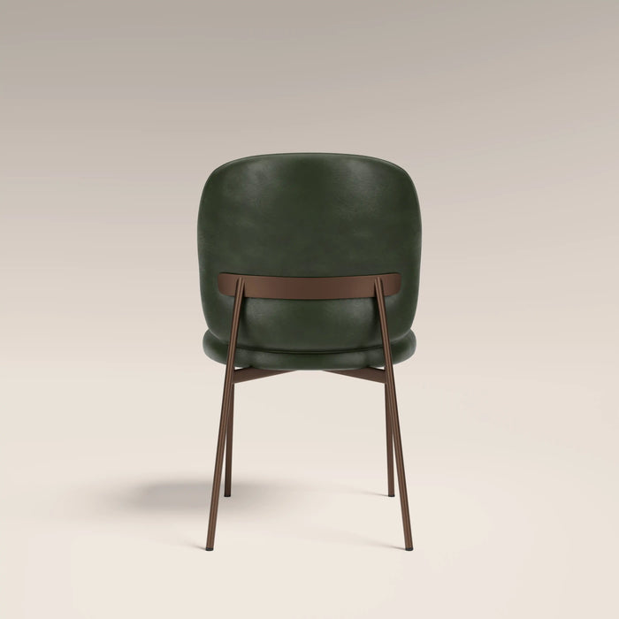 Trovi Dining Chair | Vintage Green Faux Leather & Burnished Bronze