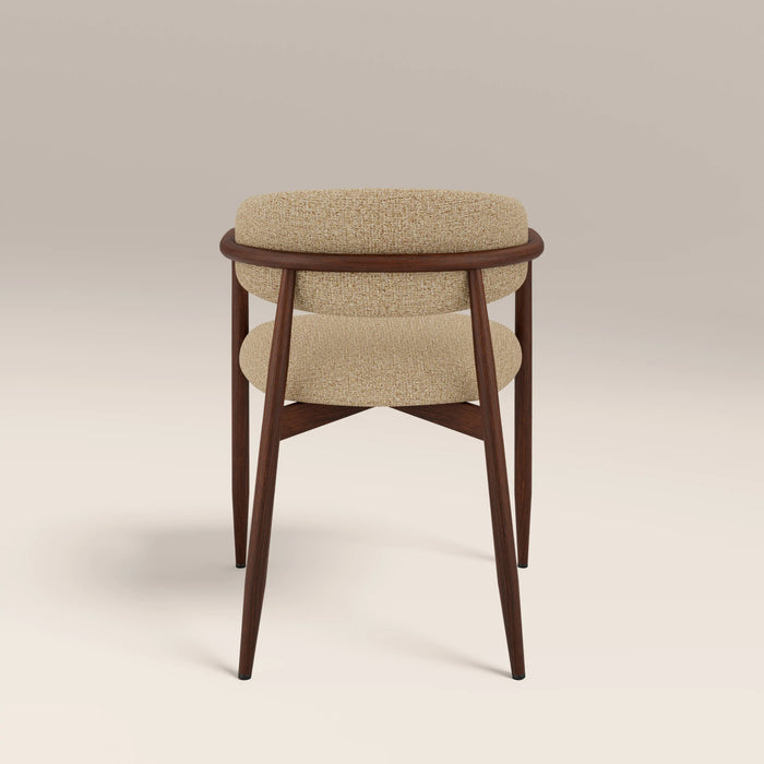 Halston Carver Dining Chair Speckled Latte Boucle & Walnut