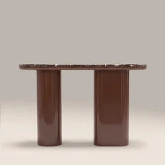 Jasper Console Table | Maroon Red Marble & High Gloss Burgundy