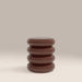 Rosco Round Side Table | Maroon Red Marble & High Gloss Burgundy