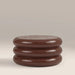 Rosco Round Coffee Table | Maroon Red Marble & High Gloss Burgundy