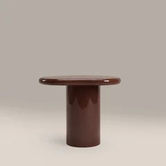 Verona Curved Side Table | High Gloss Burgundy