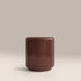 Clemmie 2 Drawer Round Bedside Table | Maroon Red Marble & High Gloss Burgundy