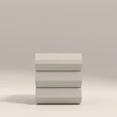Kain 3 Drawer Bedside Table | High Gloss Latte