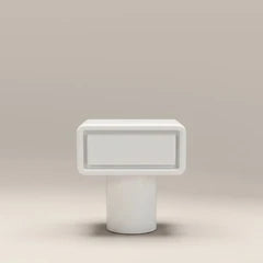 Avery 1 Drawer Rectangle Bedside Table | High Gloss Milky White