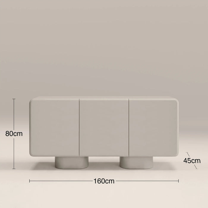 Mina 3 Door Sideboard High Gloss Latte