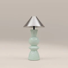 Perrie Table Lamp | Chrome & High Gloss Mint Green