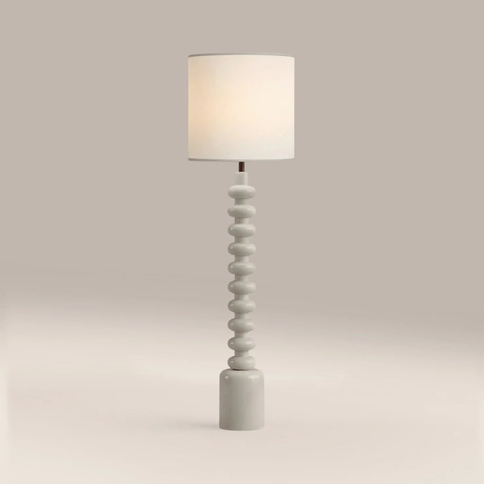 Blake Floor Lamp Natural Linen & High Gloss Latte