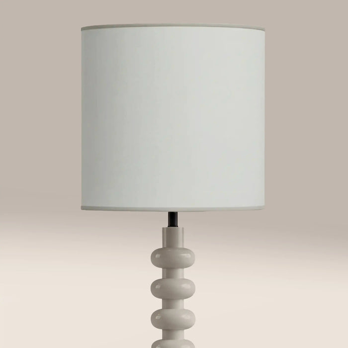 Blake Floor Lamp Natural Linen & High Gloss Latte