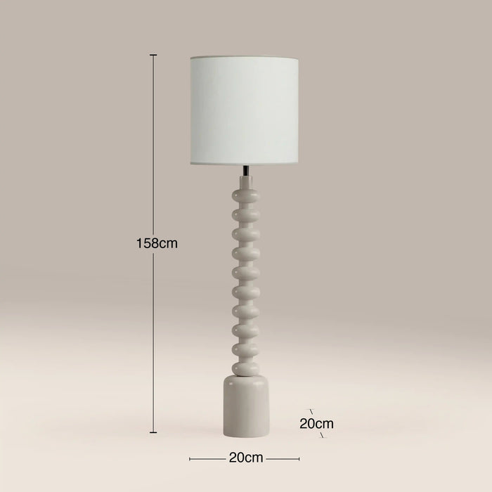 Blake Floor Lamp Natural Linen & High Gloss Latte