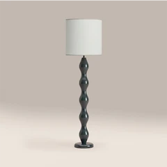 Luella Floor Lamp | Natural & High Gloss Emerald Green