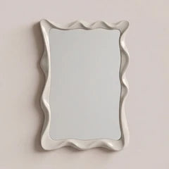 Ezra Wavy Wall Mirror, 120 x 80 cm | High Gloss Latte
