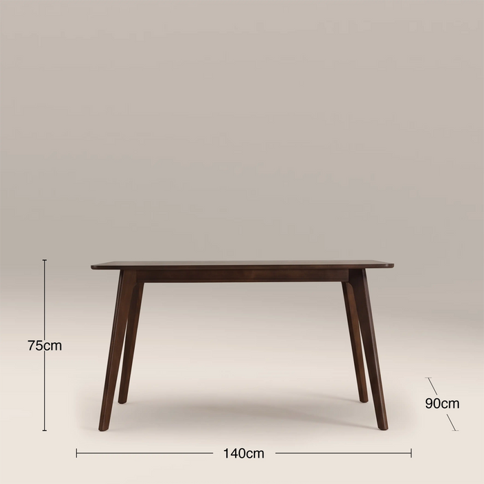Landon 4 Seat Rectangle Wooden Dining Table Walnut
