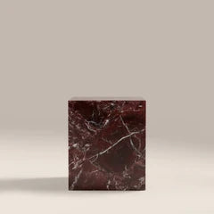 Casper Square Side Table | Maroon Red Marble