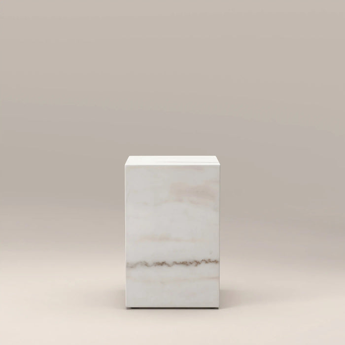 Casper Rectangle Side Table White Marble
