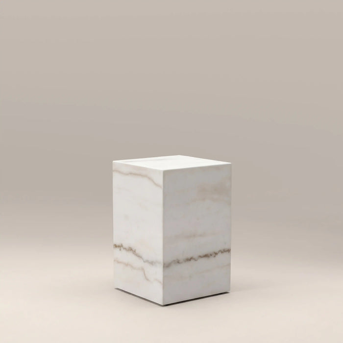 Casper Rectangle Side Table White Marble