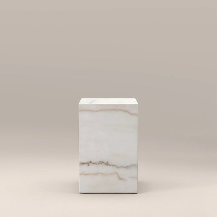 Casper Rectangle Side Table White Marble