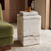Casper Rectangle Side Table | White Marble