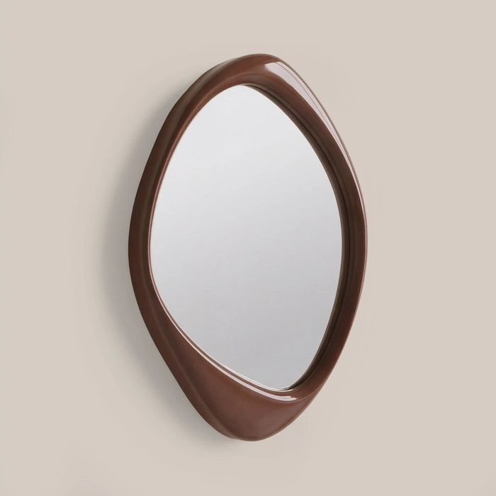 Jasper Asymmetrical Wall Mirror 120x86 cm High Gloss Burgundy