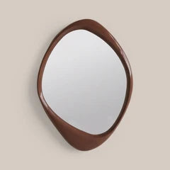 Jasper Asymmetrical Wall Mirror, 120 x 86 cm | High Gloss Burgundy