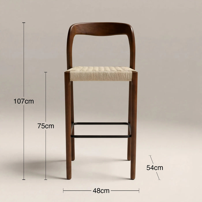 Madeleine Wooden Bar Stool