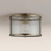 Ridgeton Flush Ceiling Light | Ribbed Glass & Brass