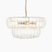 Vera 6 Light Pendant Light | Rippled Glass & Brass