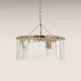 Melia 3 Light Pendant Light | Rippled Glass & Brass