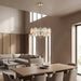 Lenora 5 Light Pendant Light | Champagne Rippled Glass & Brass