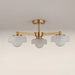 Parson 3 Light Semi Flush Ceiling Light | Opal Glass & Brass