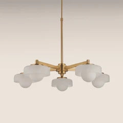 Parson 5 Light Pendant Light | Opal Glass & Brass