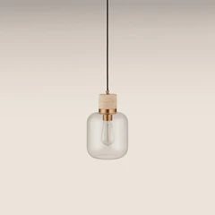 Nolan Pendant Light | Natural Travertine & Brass