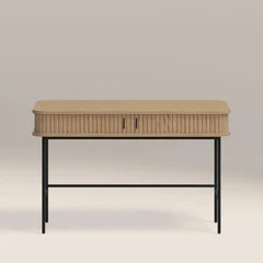Mika 2 Drawer Wooden Desk | Oak & Black
