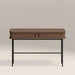 Mika 2 Drawer Wooden Desk | Walnut & Black