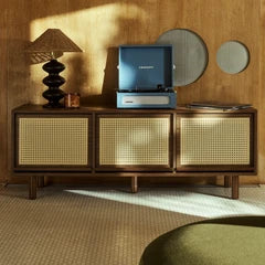 Soller 3 Door Large Wooden TV Stand | Walnut & Natural