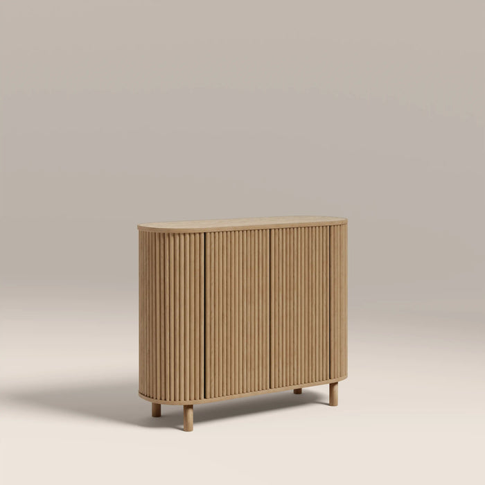 Santana 2 Door Sideboard Natural Travertine Effect Sintered Stone & Oak