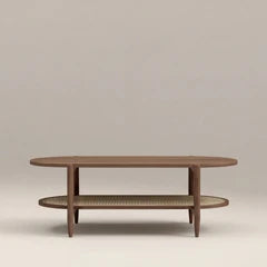 Soller Oval Wooden Storage Coffee Table | Walnut