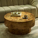 Dalton Round Wooden Coffee Table | Natural Burl Wood