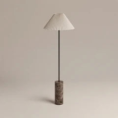 Danika Floor Lamp | Natural Linen & Brown Marble