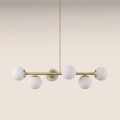 Margot 6 Light Chandelier | Opal Glass & Brass