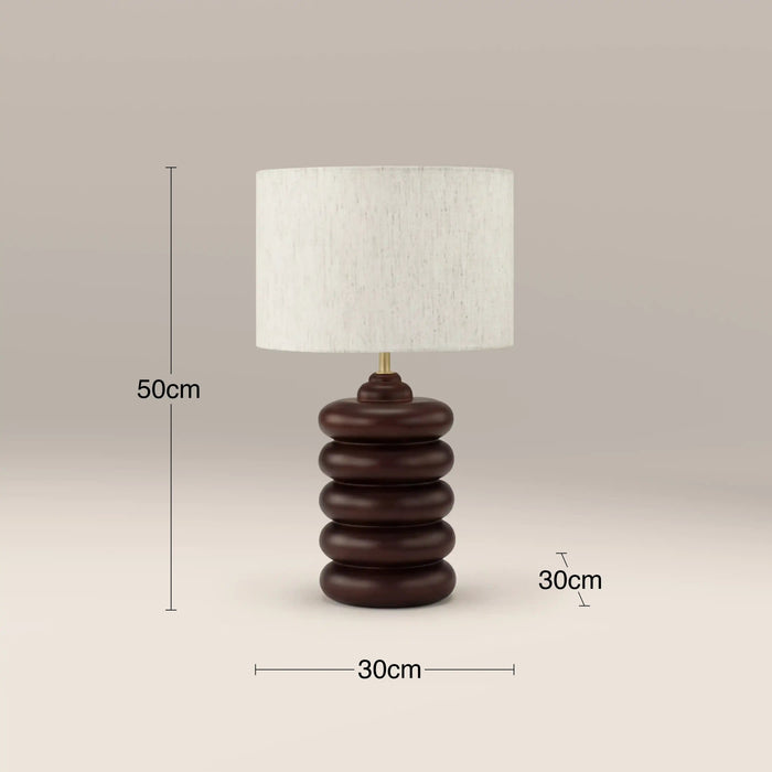 Elodie Table Lamp Natural Linen & Walnut