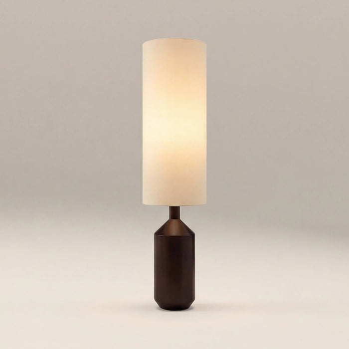 Wynter Floor Lamp Natural Linen & Walnut