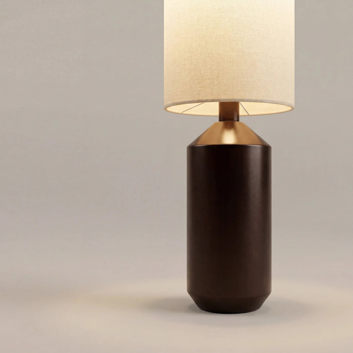 Wynter Floor Lamp Natural Linen & Walnut