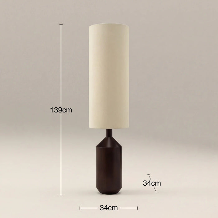 Wynter Floor Lamp Natural Linen & Walnut