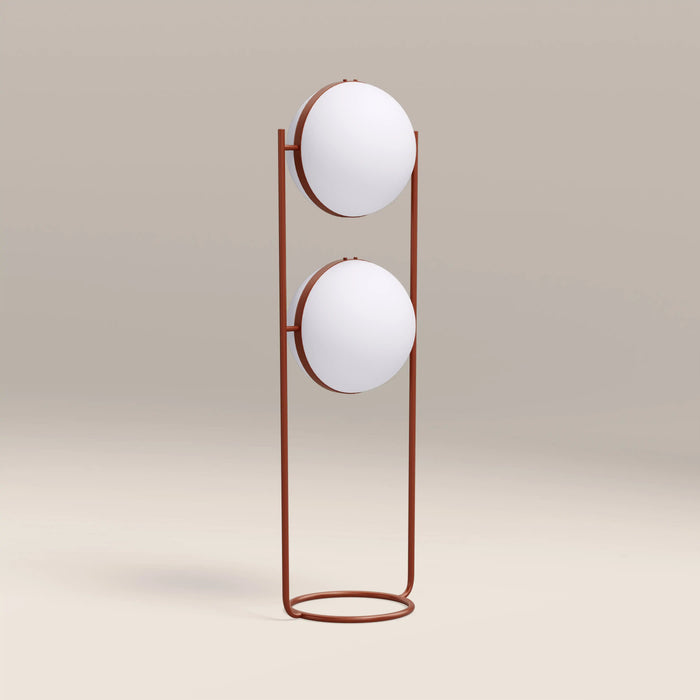 Bodie Floor Lamp Opal Glass & Rust Red