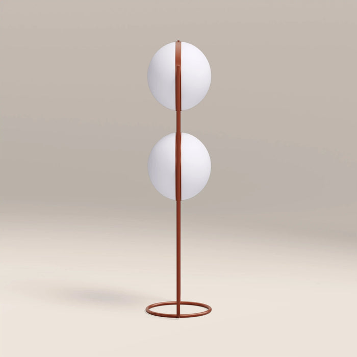 Bodie Floor Lamp Opal Glass & Rust Red