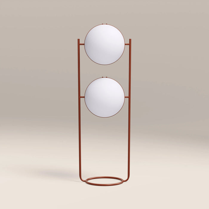 Bodie Floor Lamp Opal Glass & Rust Red